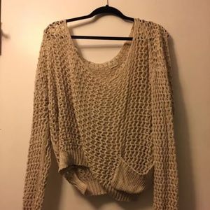 Drop Neckline Knit Sweater